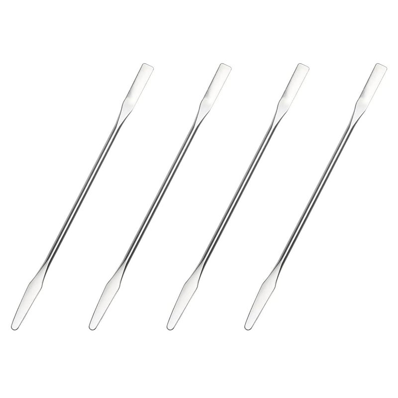 QidaiaLuck 4PCS Stainless Steel Lab Laboratory Mini Double-Ended Spatula,Micro Spatula, Semi-Micro Shovel Tapered Arrow End Flat Ends,Mini Metal Spatula,6" Length - Image 1